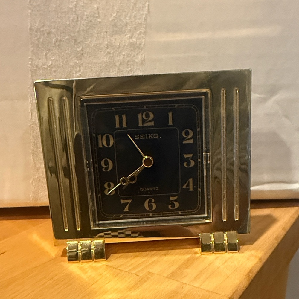 Seiko Elegant Gold and Black Wall Clock